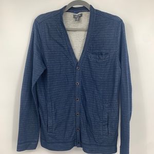 Kenneth Cole Reaction Mens Small Cardigan Seeater Stripes Long Sleeve‎ Casual